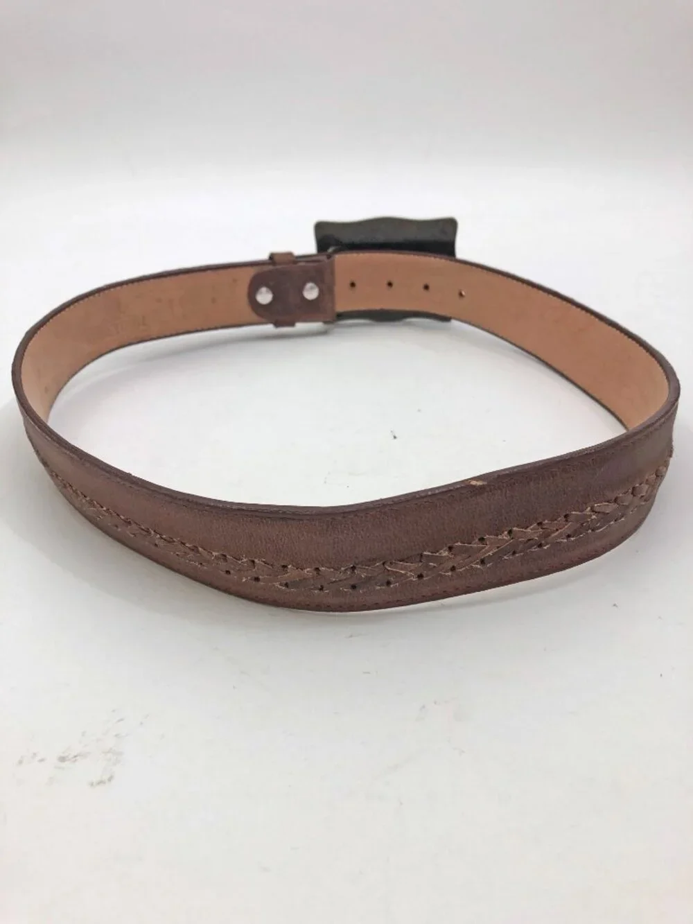 Hometown Leather Men's Women's Western Belt with Silver/Goldtone Buckle